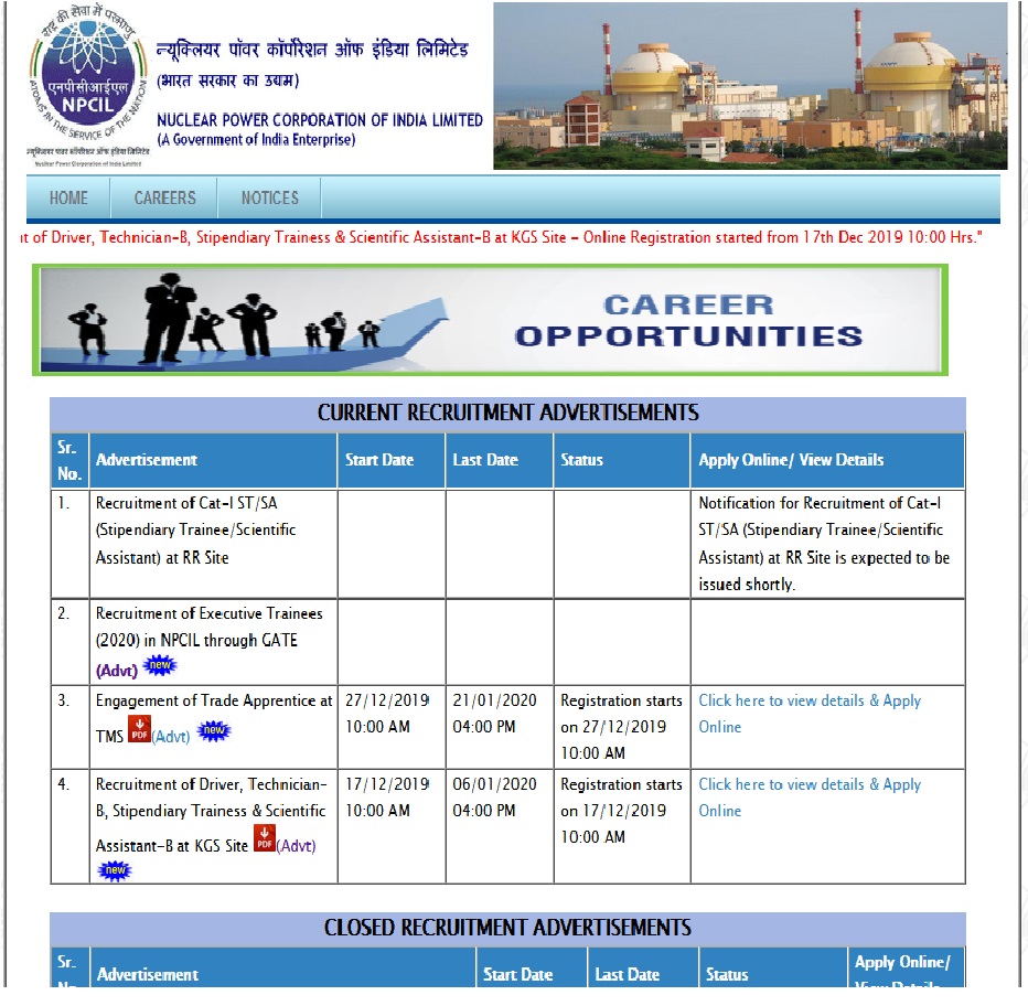 NPCIL Nuclear Power Corporation of India LTD